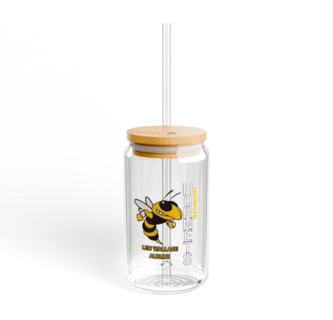 LW Alumni Glass Cup w/Bamboo Lid