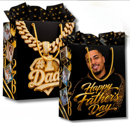 Personalized Photo Gift Bag for Dad