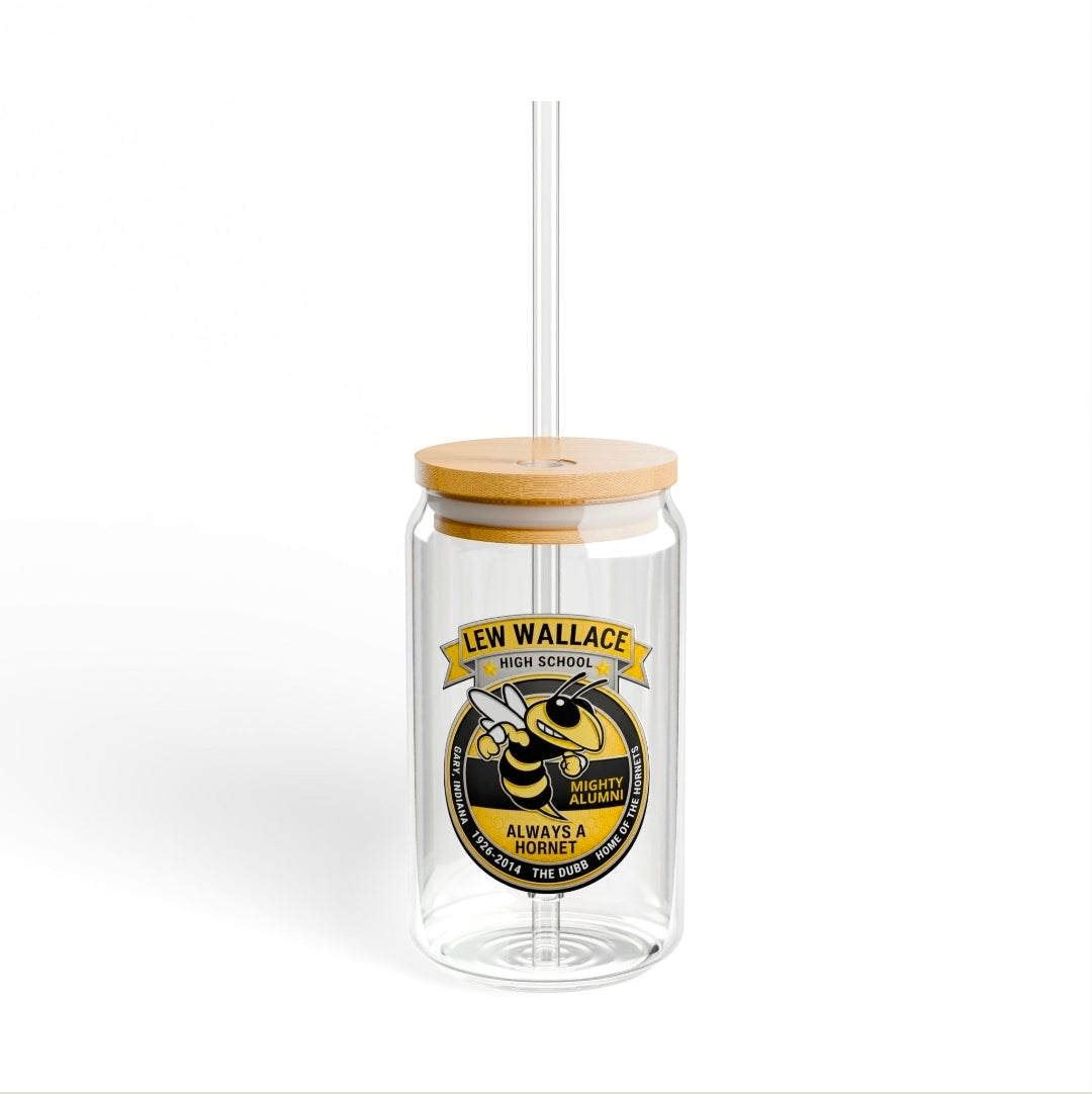 LW Alumni Glass Cup w/Bamboo Lid