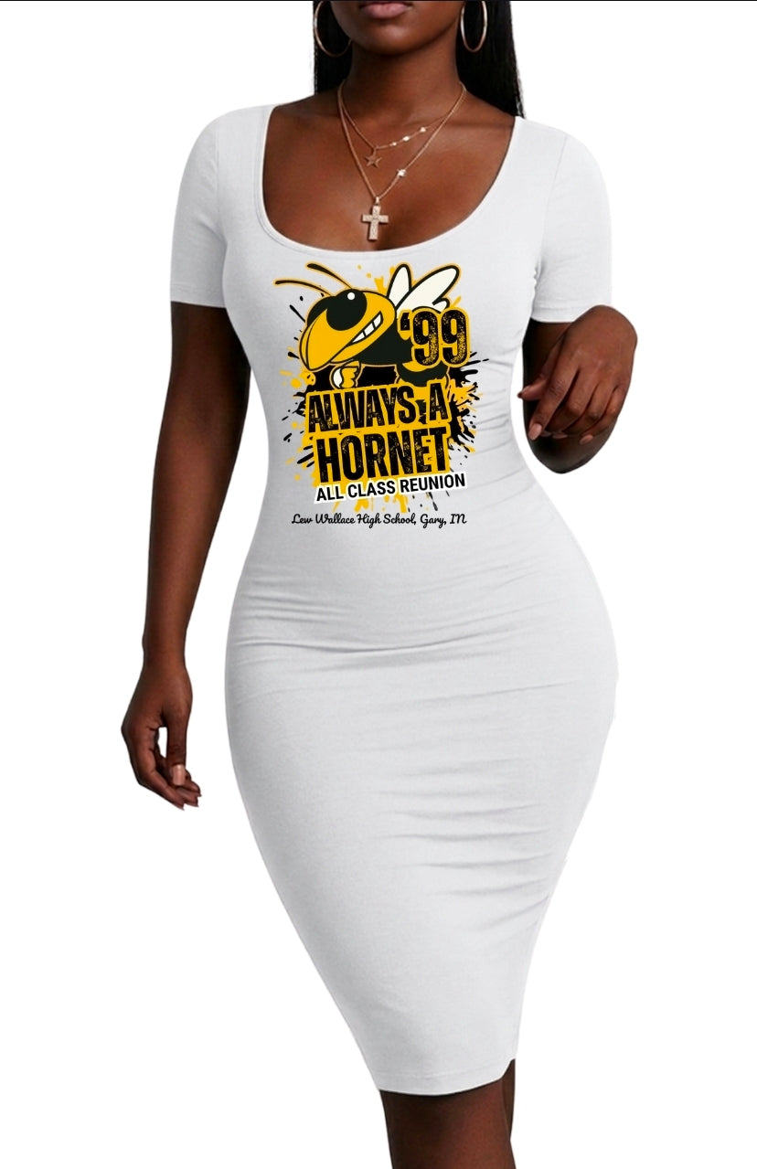 Lew Wallace Alumni Women's Bodycon Dress(Short Sleeve)