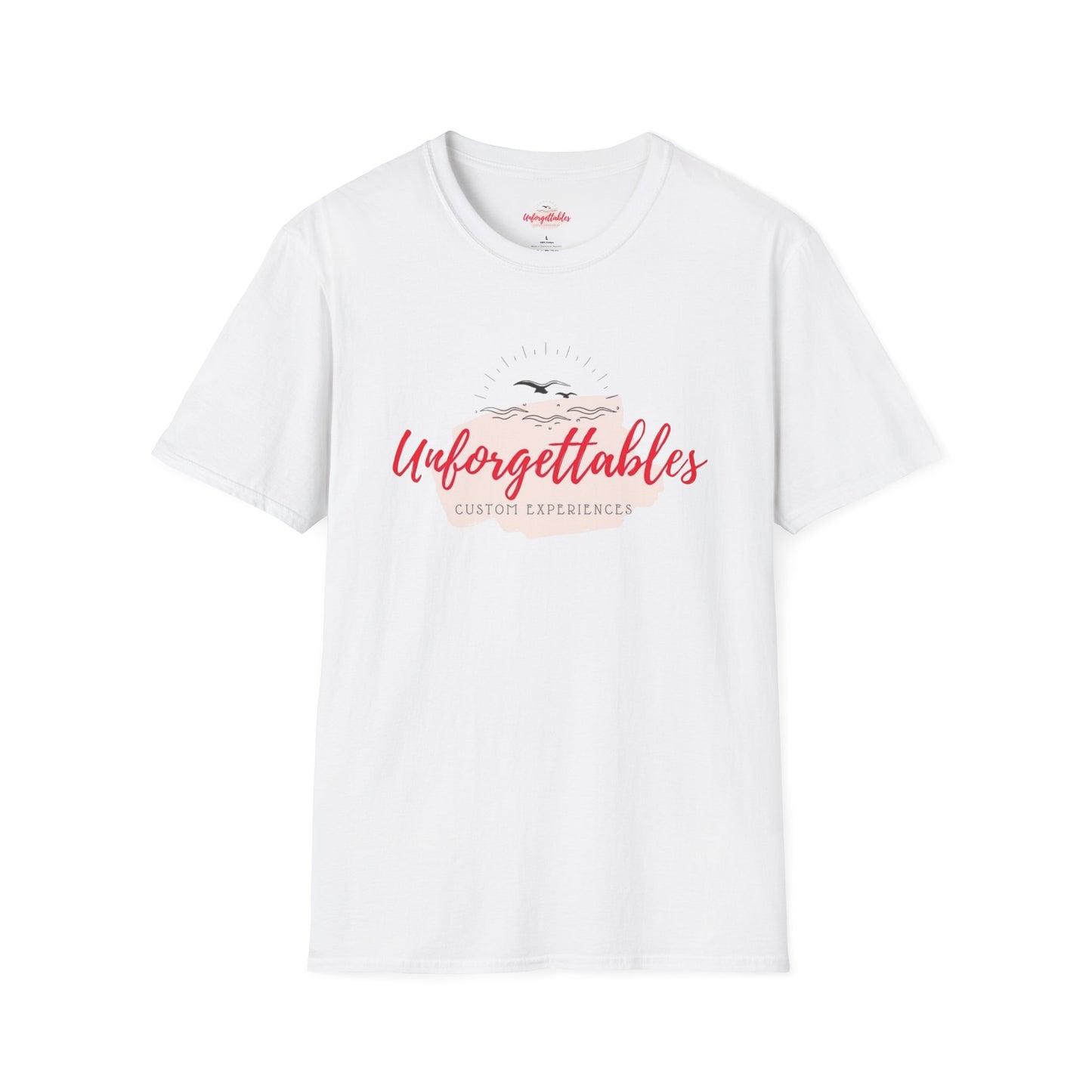 Unforgettables t-shirt featuring the bold Unforgettables logo in a modern unisex center design
